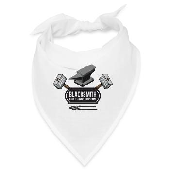 Lustiger Schmied Spruch & Schmieden - Bandana - Weiß - Vorne