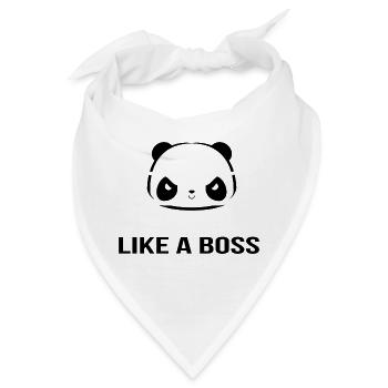 Like A Boss Panda - Bandana - Weiß - Vorne