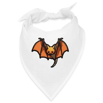 Flughund oder Fledermaus in schöner retro Grafik - Bandana - Weiß - Vorne