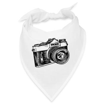 Kamera, Vintage Kamera, Alte Kamera, Old - Bandana - Weiß - Vorne