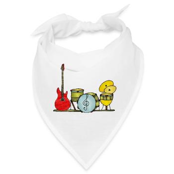 Musikinstrumente - Bandana - Weiß - Vorne