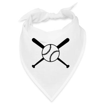 baseball sport logo 001 - Bandana - Weiß - Vorne