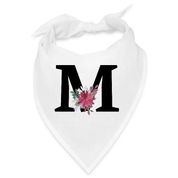 Buchstabe m blumig - Bandana - Weiß - Vorne