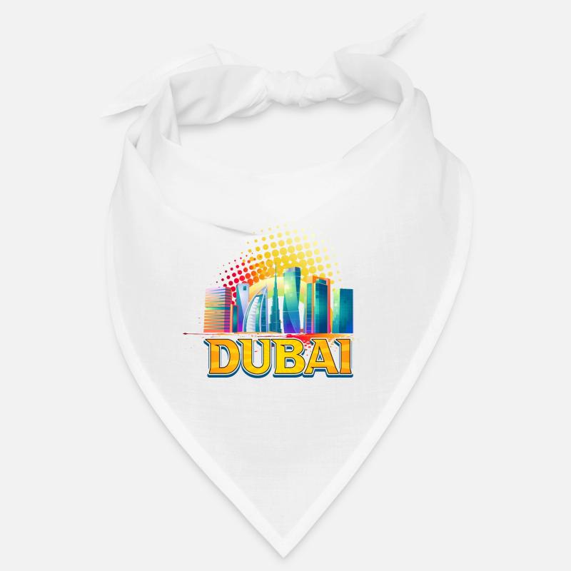 Dubaï Skyline Summer Sun Palm Beach Mer - Bandana - blanc