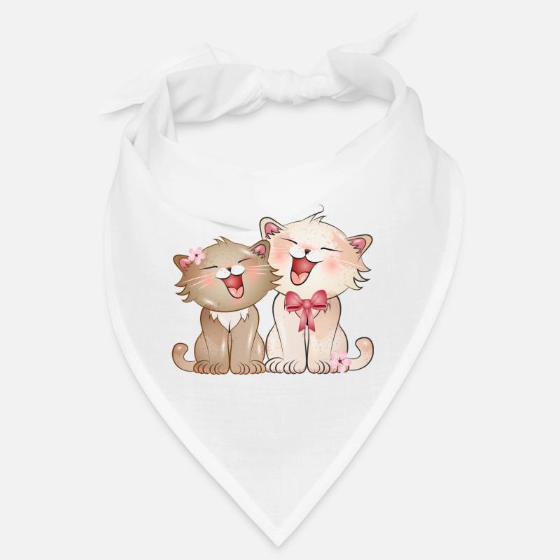 zwei niedliche singende Katzen Kinder Bandana