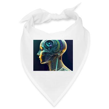 Mechanisches Gehirn - Bandana - Weiß - Vorne