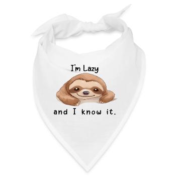 I´m Lazy and i know it - Bandana - Weiß - Vorne