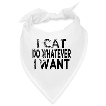 funny cat lover house cat quote pet cat fun cat - Bandana - Weiß - Vorne