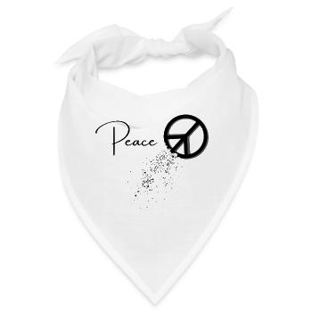 Kreislogo mit Skizzenimpuls - Peace Zeichen - Bandana - Weiß - Vorne