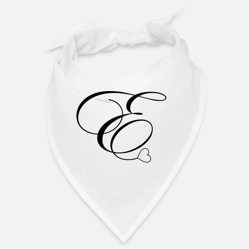 Letter e calligraphy heart Bandana