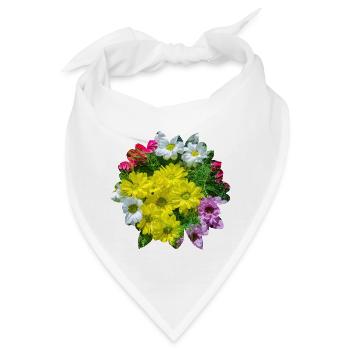 Blumen über Blumen - Bandana - Weiß - Vorne