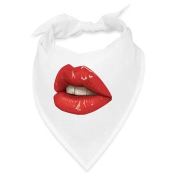 Lippen - Bandana - Weiß - Vorne