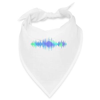 Schallwellen Musikwelle Vintage Retro DJ Herz Scheibe - Bandana - Weiß - Vorne