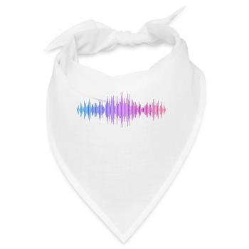 Schallwellen Musikwelle Vintage Retro DJ Herz Scheibe - Bandana - Weiß - Vorne