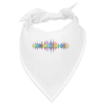 Schallwellen Musikwelle Vintage Retro DJ Herz Scheibe - Bandana - Weiß - Vorne