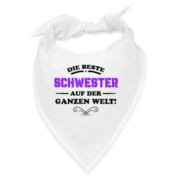 die beste schwester - Bandana - Weiß - Vorne