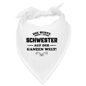 die beste schwester - Bandana - Weiß - Vorne