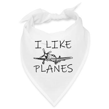 Flugzeug Enthusiast - Bandana - Weiß - Vorne