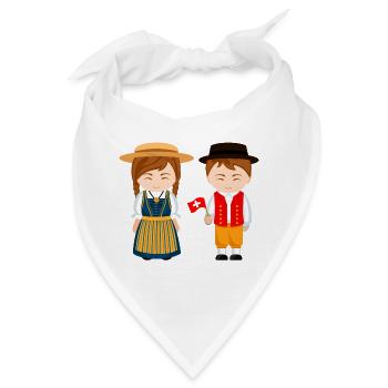 Schweiz, ich bin Schweizer, kleiner Schweizer - Bandana - Weiß - Vorne
