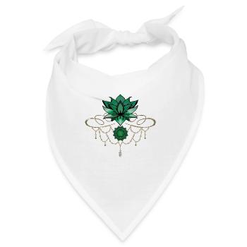 Grüner Lotus Chakren unalome - Bandana - Weiß - Vorne