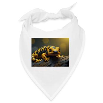 Niedliche Tiere, die Winterschlaf halten – Feuersalamander - Bandana - Weiß - Vorne