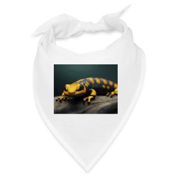 Niedliche Tiere, die Winterschlaf halten – Feuersalamander - Bandana - Weiß - Vorne