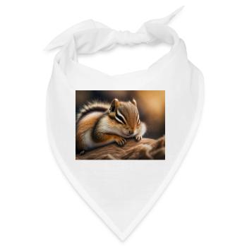 Niedliche Tiere im Winterschlaf – Streifenhörnchen - Bandana - Weiß - Vorne