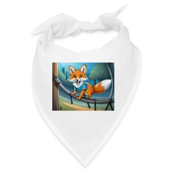 Niedlicher kleiner Unhold, Fuchs, der auf einem Spielplatz spielt - Bandana - Weiß - Vorne