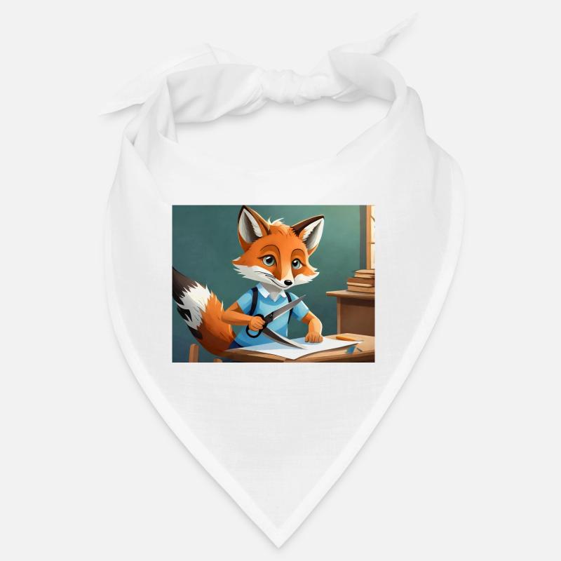 mignon petit renard démon coupe avec des ciseaux Bandana