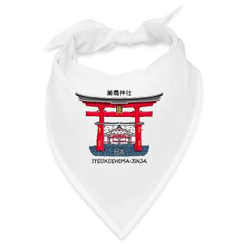 Itsukushima-Schrein, Miyajima, Hiroshima. Japan - Bandana - Weiß - Vorne