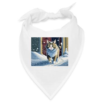 ABC, snow around the kitty ABC, die Katze lief im - Bandana - Weiß - Vorne