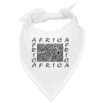 Background with a zebra motif with the text AFRICA - Bandana - Weiß - Vorne