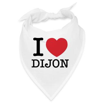 Ich liebe Dijon | Dijon | Ich Herz Dijon | Frankreich - Bandana - Weiß - Vorne