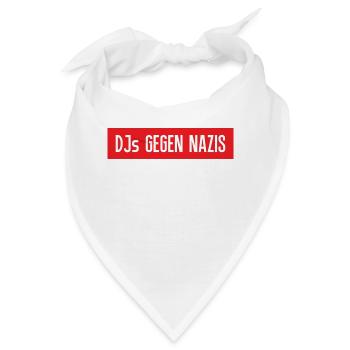 DJs gegen Nazis Schriftzug - Bandana - Weiß - Vorne