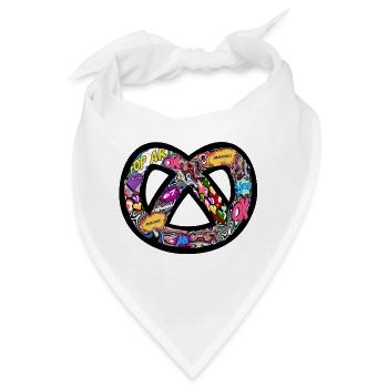 Pop-Art-Pretzel-T-Shirt-Logo - Bandana - Weiß - Vorne