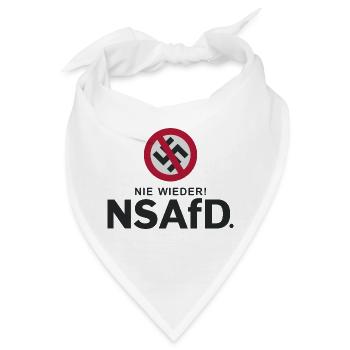 NIE WIEDER DIKTAUR, FCK AFD - Bandana - Weiß - Vorne
