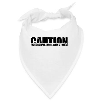 Caution Does Not Play Well With Others 69 - Bandana - Weiß - Vorne