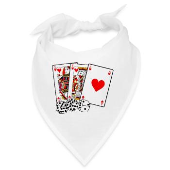 Karten und Würfel - Bandana - Weiß - Vorne