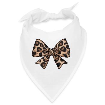 GROSSE SCHLEIFE MIT LEOPARDEN-TREND - Bandana - Weiß - Vorne