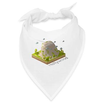 Geometrisches Low-Poly-Hollywood-Zeichen - Bandana - Weiß - Vorne