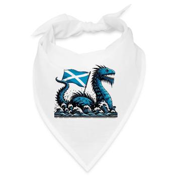 Schottland Ungeheuer von Loch Ness - Bandana - Weiß - Vorne