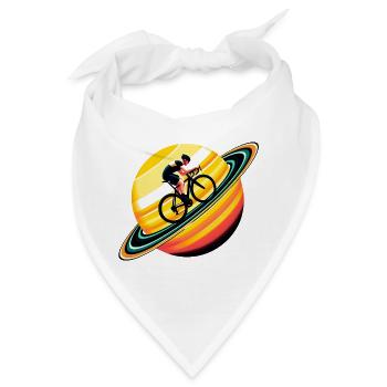 Radfahrer auf dem Saturn - Bandana - Weiß - Vorne