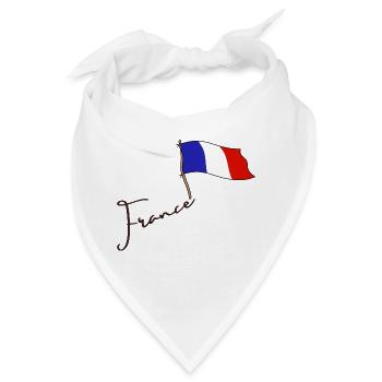 FRANKREICH Flagge und Emblem von Frankreich. Ertragen - Bandana - Weiß - Vorne