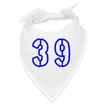 39 Zahl Symbol - Bandana - Weiß - Vorne