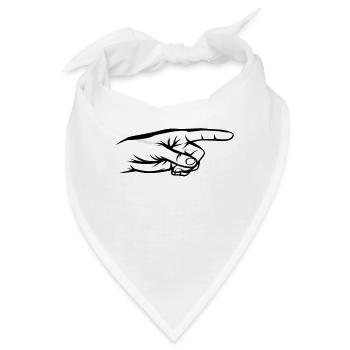 Zeigefinger, Hand, Da lang, Zeiger, Du bist - Bandana - Weiß - Vorne