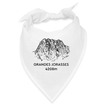 Grandes Jorasses, Hochgebirge, Mont-Blanc, Berg - Bandana - Weiß - Vorne