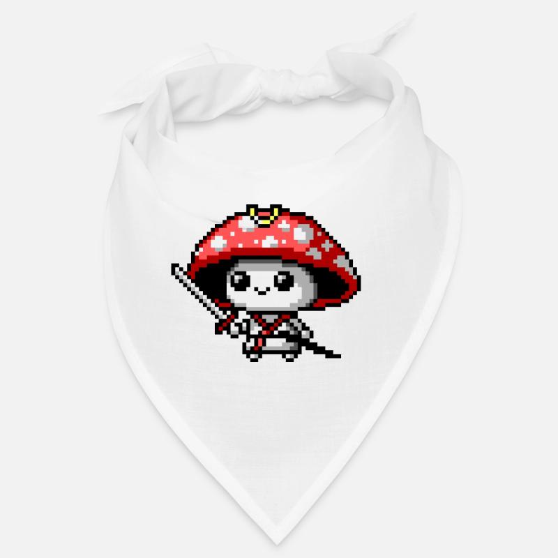8bit Mushroom Samurai - Bandana - white