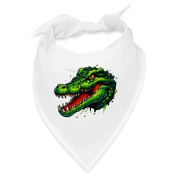 Alligator-Krokodil - Bandana - Weiß - Vorne