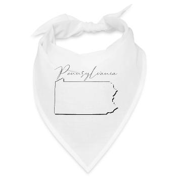 Pennsylvania State Landkarte als Umriss PA - Bandana - Weiß - Vorne