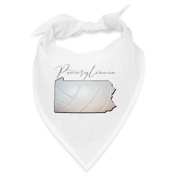 Volleyball in der Pennsylvania State Landkarte PA - Bandana - Weiß - Vorne